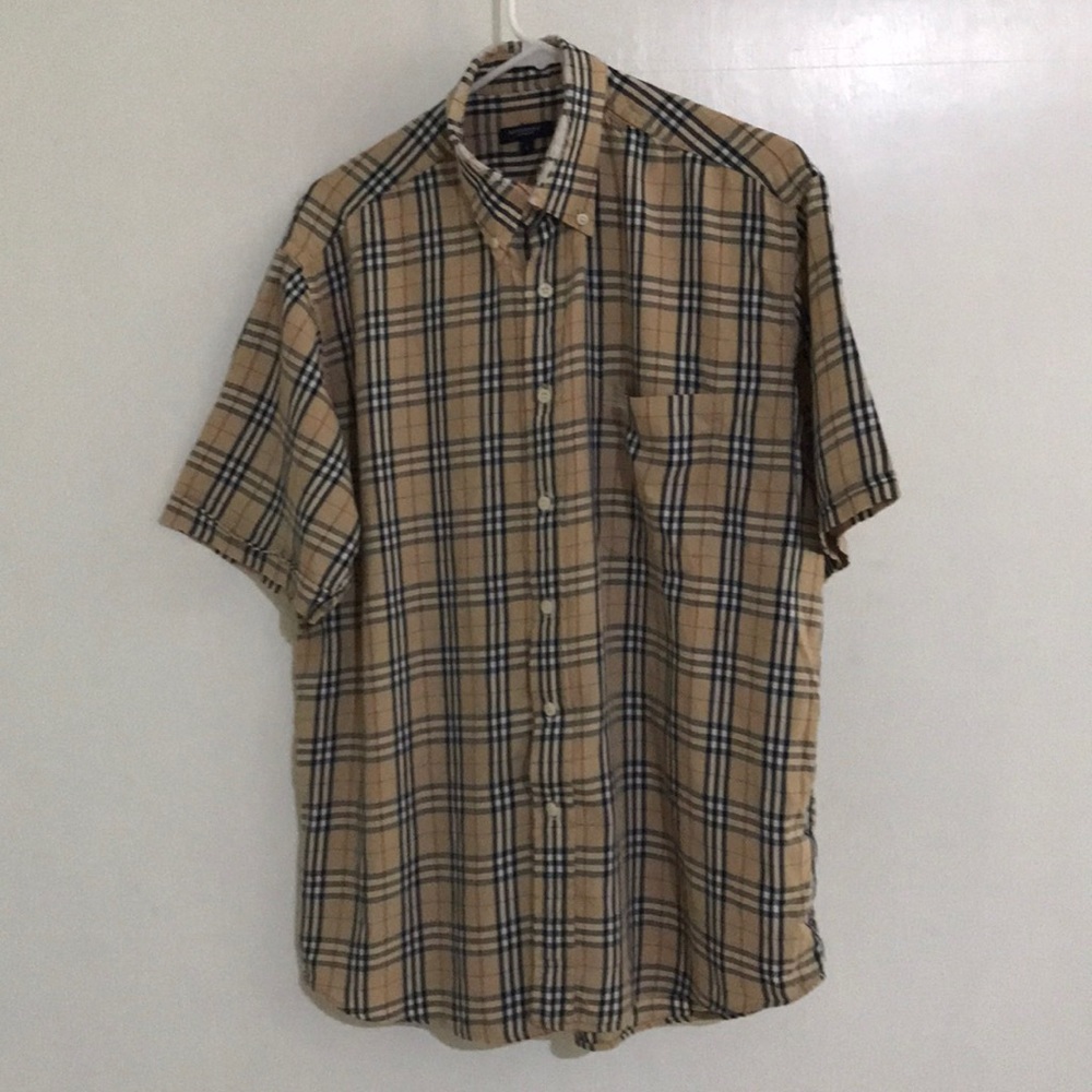 Men’s Large Burberry shirt with distressed collar